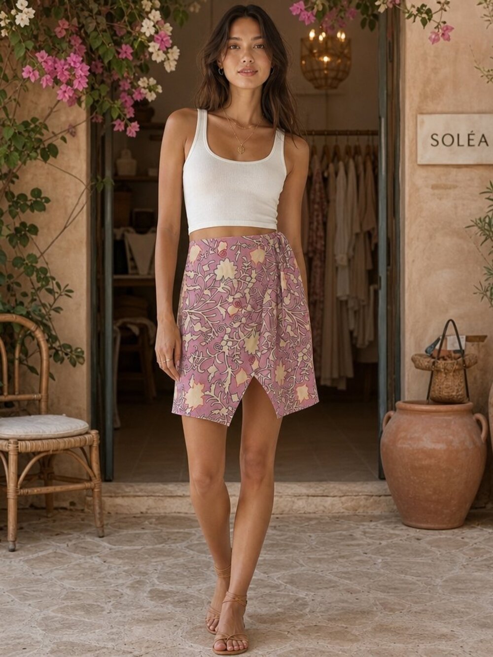 Knox Rose Pink Floral Midi Skirt – Boho Chic Style